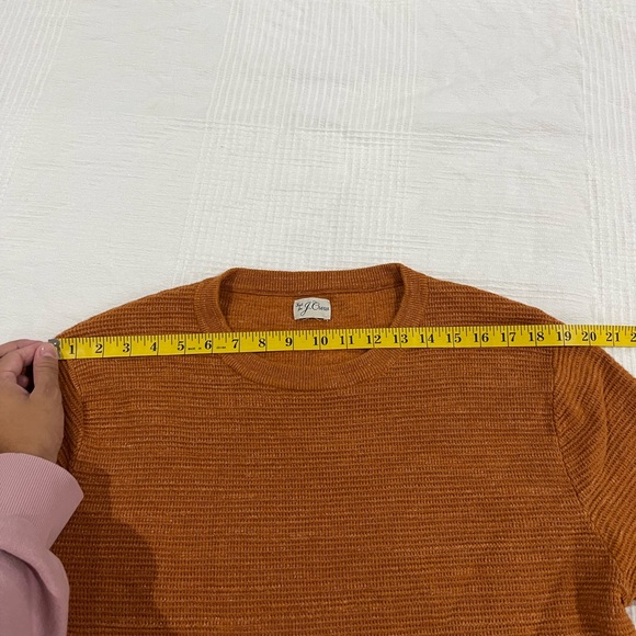 J. Crew Burnt Orange Knit Sweater, 100% Cotton - Picture 13 of 14